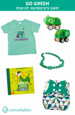Ready to go GREEN for St. Patrick's Day? Find our favorite green clothing, diapers, accessories, toys and more!
